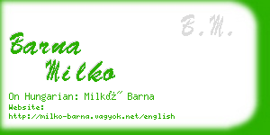 barna milko business card